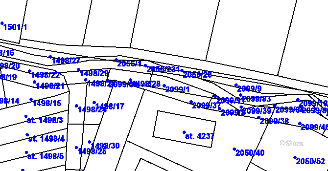 Parcela st. 2099/1 v KÚ Sadská, Katastrální mapa