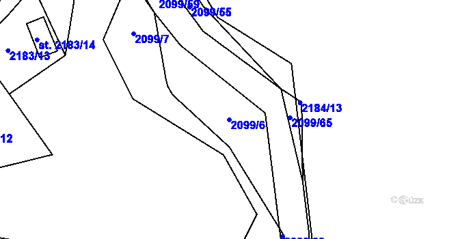 Parcela st. 2099/6 v KÚ Sadská, Katastrální mapa