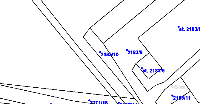 Parcela st. 2183/10 v KÚ Sadská, Katastrální mapa
