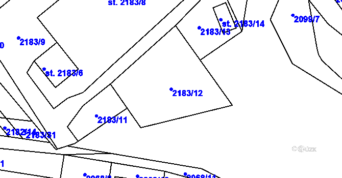 Parcela st. 2183/12 v KÚ Sadská, Katastrální mapa