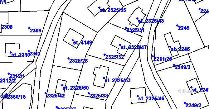 Parcela st. 2325/32 v KÚ Sadská, Katastrální mapa