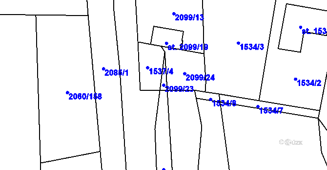 Parcela st. 2099/23 v KÚ Sadská, Katastrální mapa