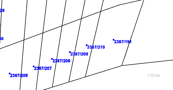 Parcela st. 2387/210 v KÚ Sadská, Katastrální mapa
