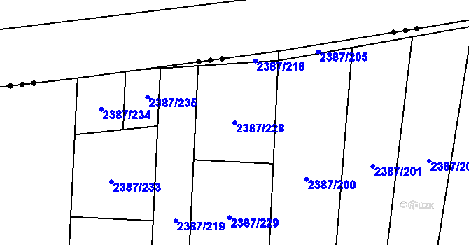 Parcela st. 2387/228 v KÚ Sadská, Katastrální mapa
