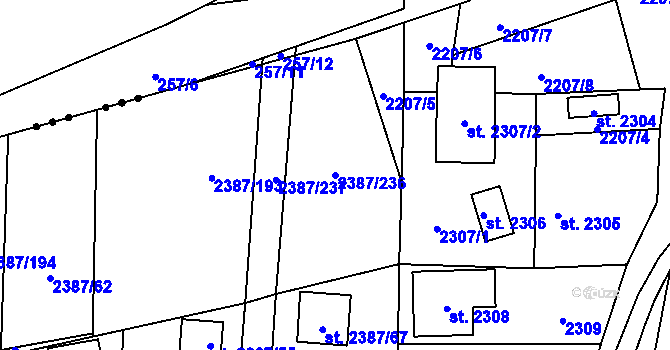 Parcela st. 2387/236 v KÚ Sadská, Katastrální mapa