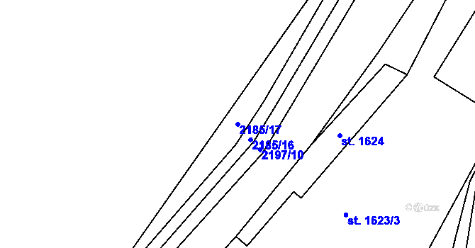 Parcela st. 2185/17 v KÚ Sadská, Katastrální mapa
