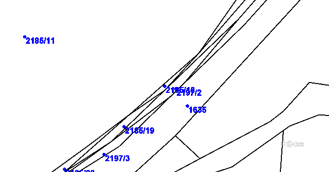 Parcela st. 2185/18 v KÚ Sadská, Katastrální mapa