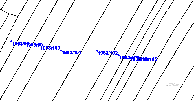 Parcela st. 1963/102 v KÚ Sadská, Katastrální mapa