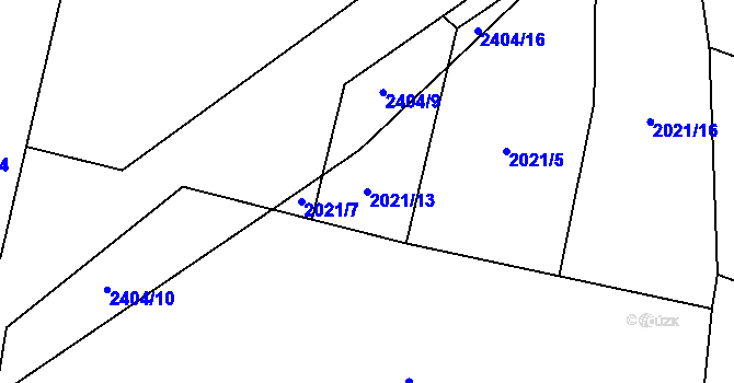 Parcela st. 2021/13 v KÚ Sadská, Katastrální mapa