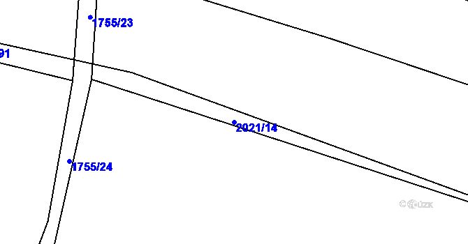 Parcela st. 2021/14 v KÚ Sadská, Katastrální mapa