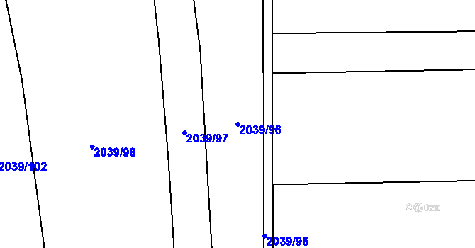 Parcela st. 2039/96 v KÚ Sadská, Katastrální mapa