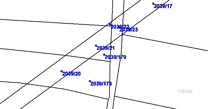 Parcela st. 2039/179 v KÚ Sadská, Katastrální mapa