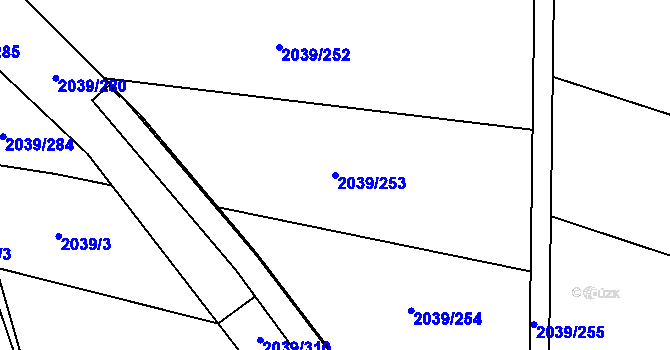 Parcela st. 2039/253 v KÚ Sadská, Katastrální mapa