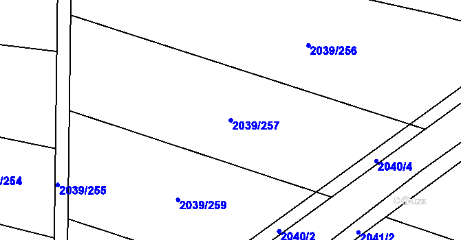 Parcela st. 2039/257 v KÚ Sadská, Katastrální mapa