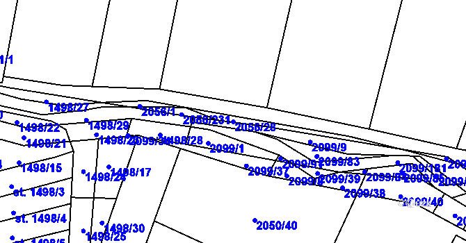 Parcela st. 2056/28 v KÚ Sadská, Katastrální mapa