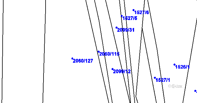 Parcela st. 2060/115 v KÚ Sadská, Katastrální mapa