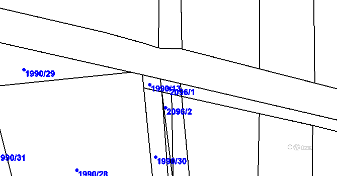 Parcela st. 2096/1 v KÚ Sadská, Katastrální mapa