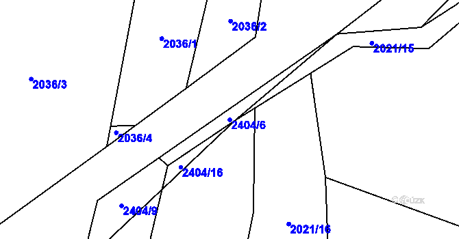 Parcela st. 2404/6 v KÚ Sadská, Katastrální mapa
