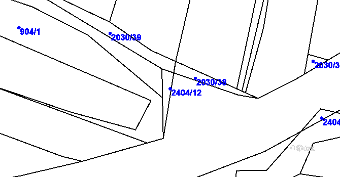 Parcela st. 2404/12 v KÚ Sadská, Katastrální mapa