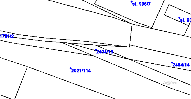 Parcela st. 2404/15 v KÚ Sadská, Katastrální mapa