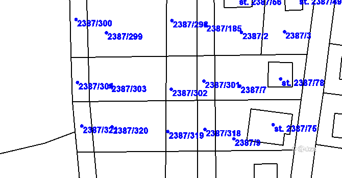 Parcela st. 2387/302 v KÚ Sadská, Katastrální mapa