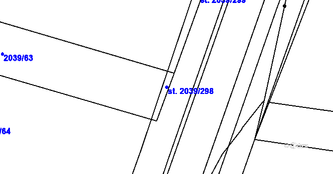 Parcela st. 2039/298 v KÚ Sadská, Katastrální mapa