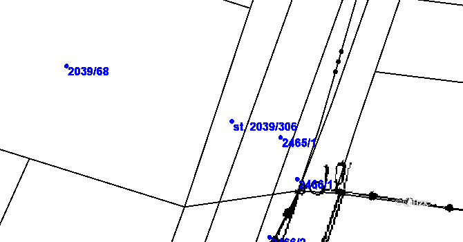 Parcela st. 2039/306 v KÚ Sadská, Katastrální mapa