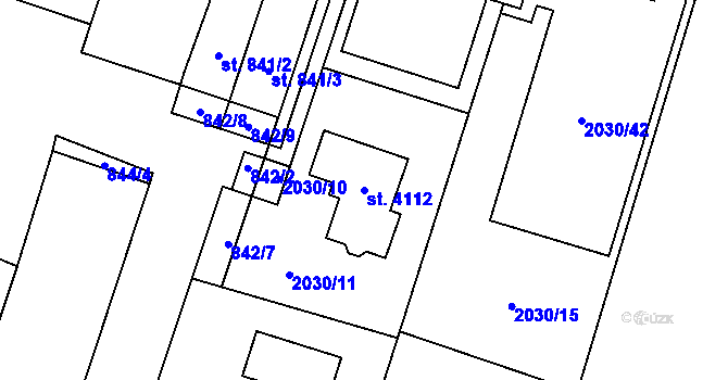 Parcela st. 4112 v KÚ Sadská, Katastrální mapa