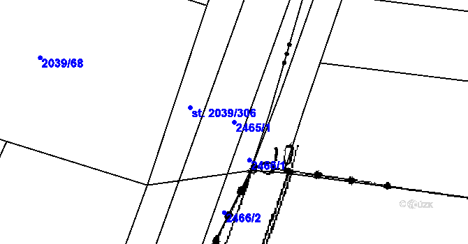 Parcela st. 2465/1 v KÚ Sadská, Katastrální mapa