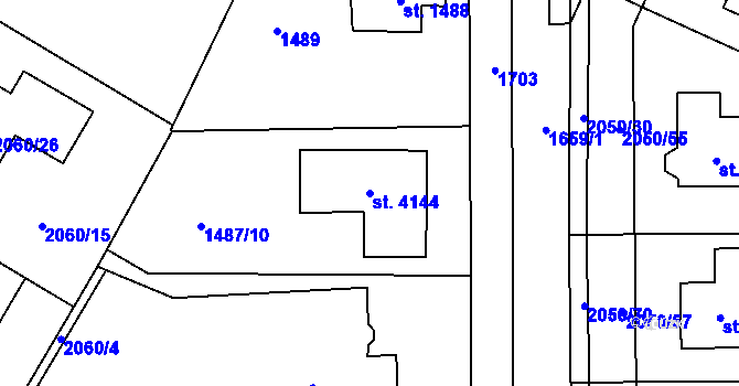 Parcela st. 4144 v KÚ Sadská, Katastrální mapa