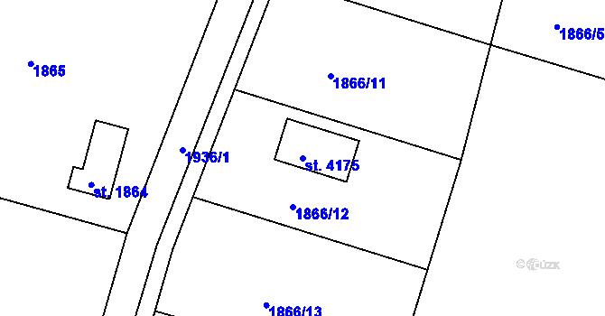 Parcela st. 4175 v KÚ Sadská, Katastrální mapa