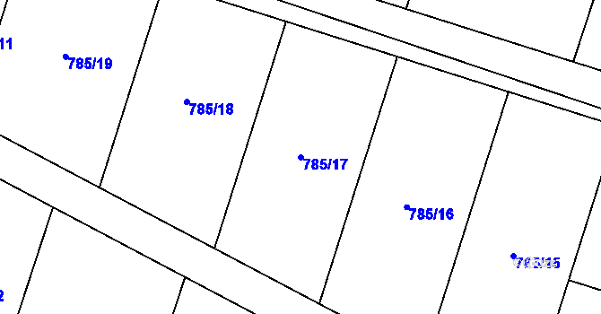 Parcela st. 785/17 v KÚ Sadská, Katastrální mapa