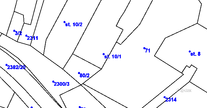 Parcela st. 10/1 v KÚ Salačova Lhota, Katastrální mapa