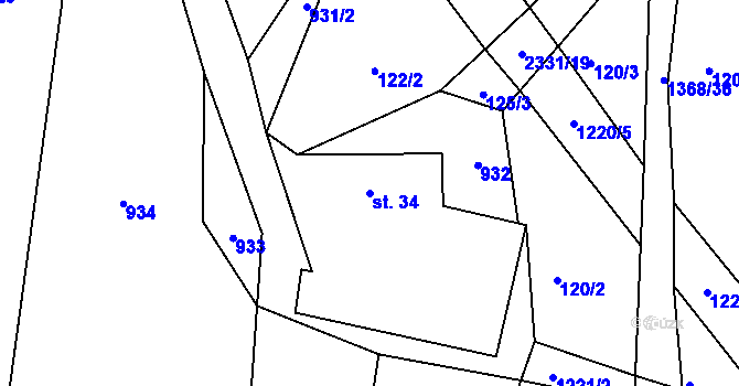 Parcela st. 34 v KÚ Salačova Lhota, Katastrální mapa