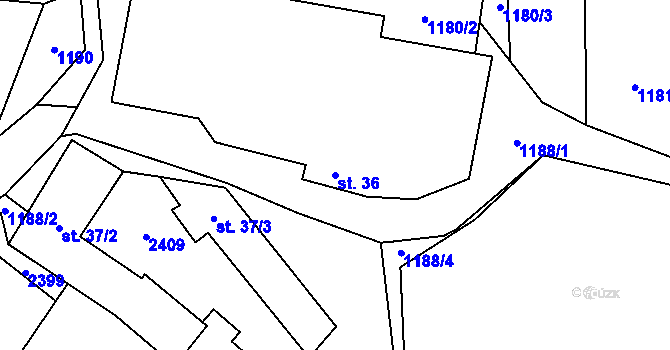 Parcela st. 36 v KÚ Salačova Lhota, Katastrální mapa