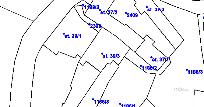 Parcela st. 39/3 v KÚ Salačova Lhota, Katastrální mapa
