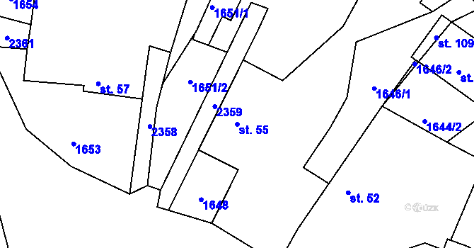 Parcela st. 55 v KÚ Salačova Lhota, Katastrální mapa