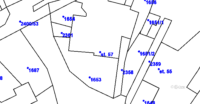 Parcela st. 57 v KÚ Salačova Lhota, Katastrální mapa