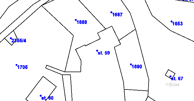 Parcela st. 59 v KÚ Salačova Lhota, Katastrální mapa