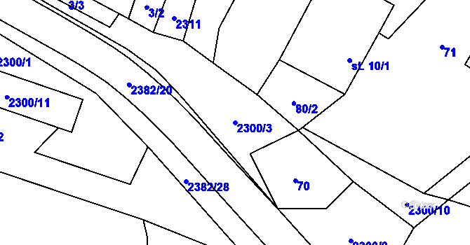 Parcela st. 2300/3 v KÚ Salačova Lhota, Katastrální mapa