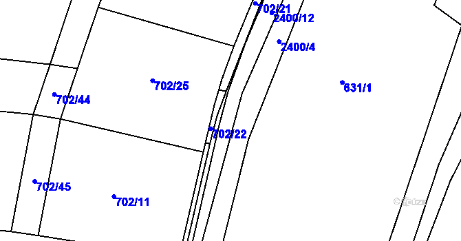 Parcela st. 2400/13 v KÚ Salačova Lhota, Katastrální mapa