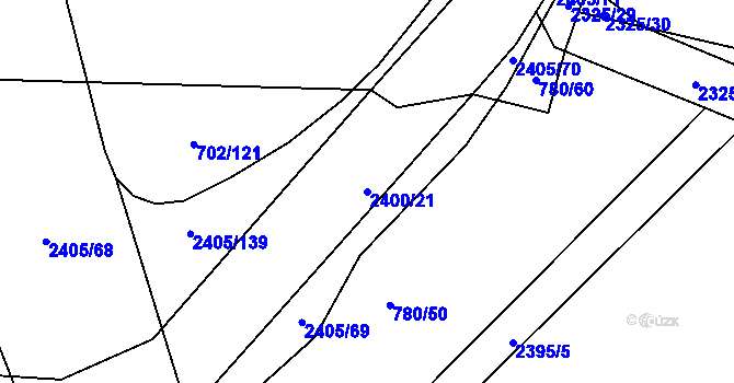 Parcela st. 2400/21 v KÚ Salačova Lhota, Katastrální mapa