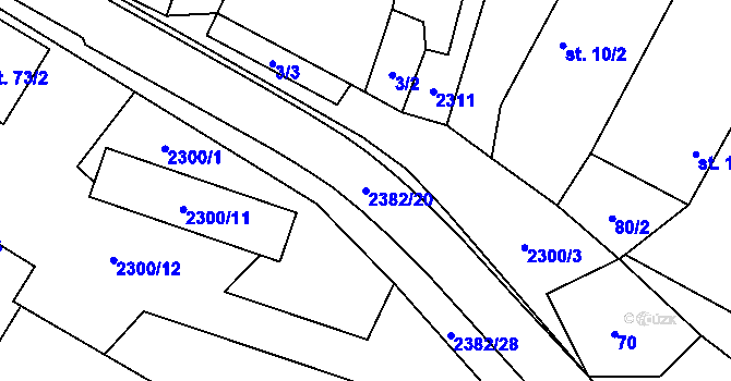 Parcela st. 2382/20 v KÚ Salačova Lhota, Katastrální mapa