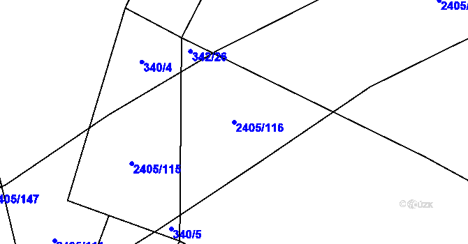Parcela st. 2405/116 v KÚ Salačova Lhota, Katastrální mapa