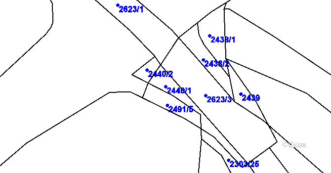 Parcela st. 2440/1 v KÚ Salačova Lhota, Katastrální mapa