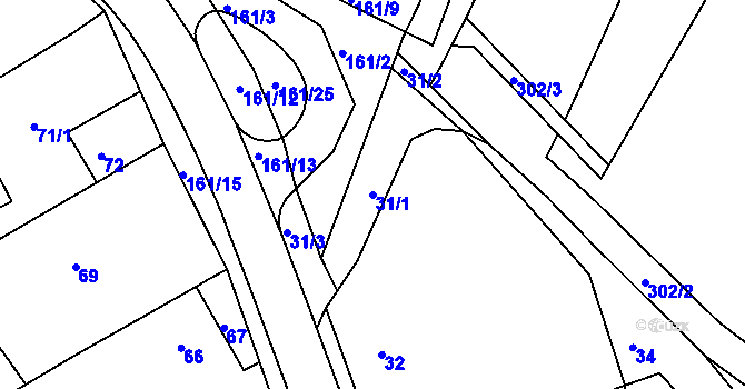 Parcela st. 31/1 v KÚ Salaš u Zlína, Katastrální mapa