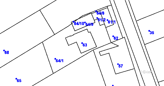 Parcela st. 63 v KÚ Salaš u Zlína, Katastrální mapa