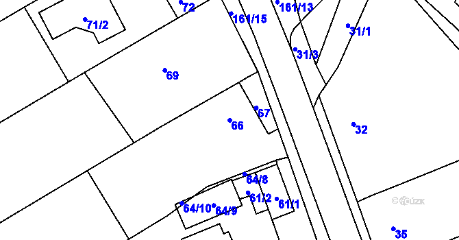 Parcela st. 66 v KÚ Salaš u Zlína, Katastrální mapa