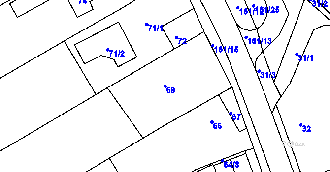 Parcela st. 69 v KÚ Salaš u Zlína, Katastrální mapa