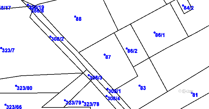 Parcela st. 87 v KÚ Salaš u Zlína, Katastrální mapa
